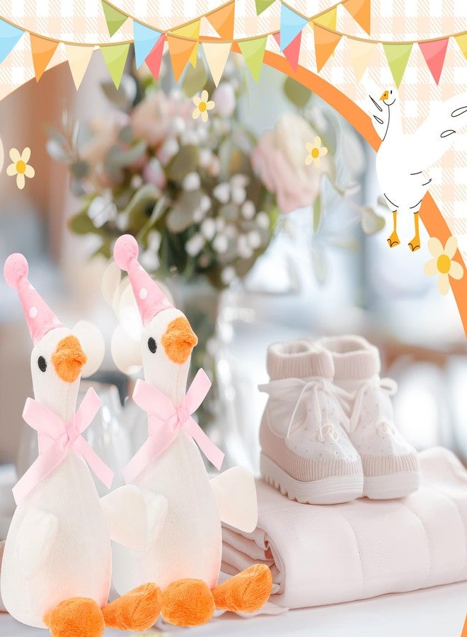 Vertintong 12 Pcs Silly Goose Plush Stuffed Animal Toy Birthday Decorations 8 inch One Silly Goose Baby Shower Party Favor Soft Duck Stuffed Animal with Birthday Hat for Girls Funny Party Supplies - Image 5